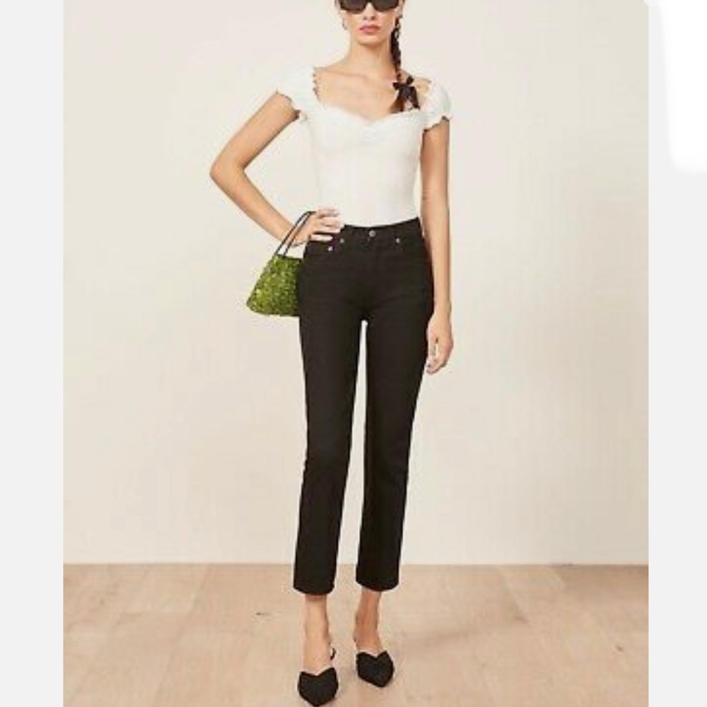NWT Reformation Julia Crop High Waist Cigarette Jean
